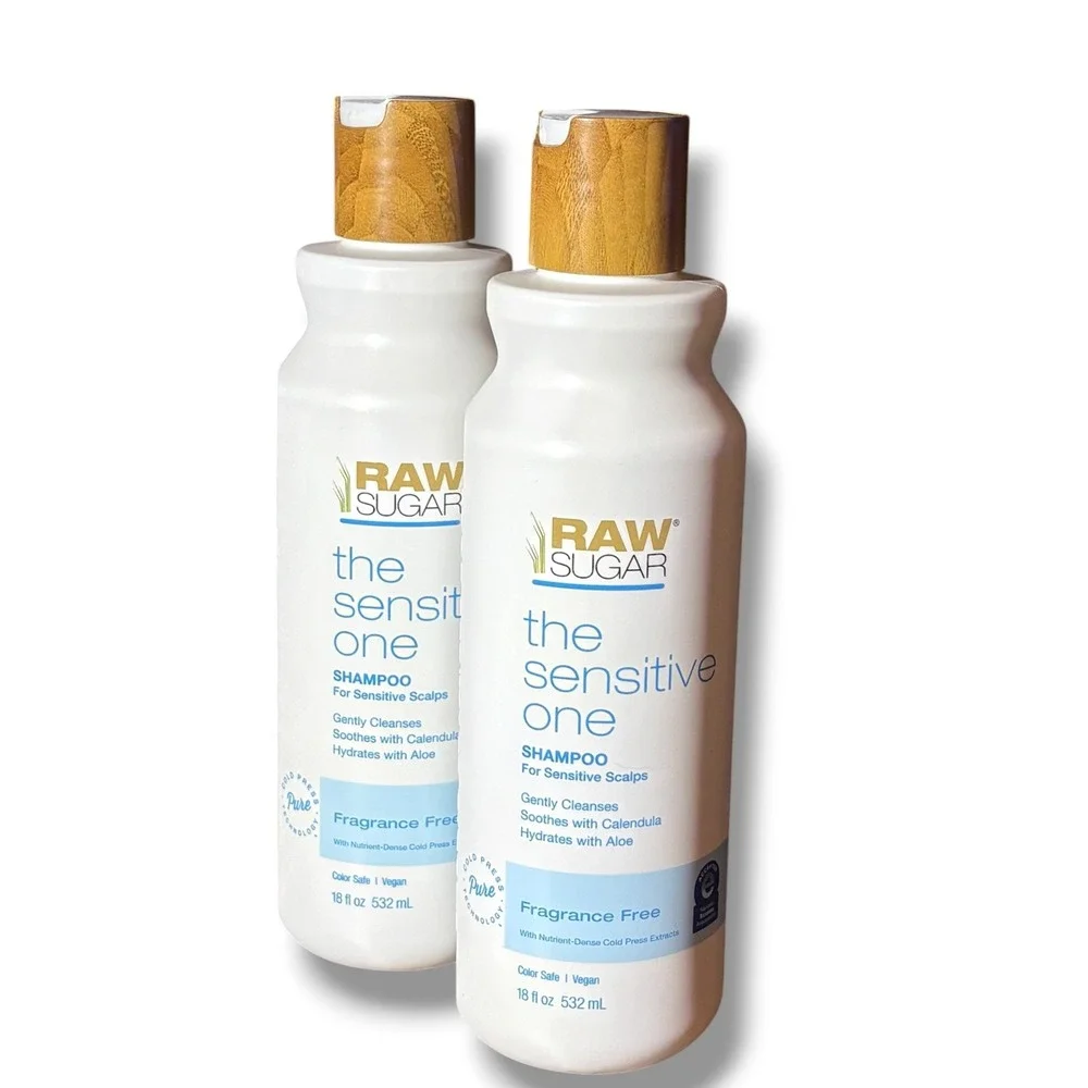 Raw Sugar The‎ Sensitive One Shampoo Fragrance Free Sensitive Scalp 18oz 2 Pack